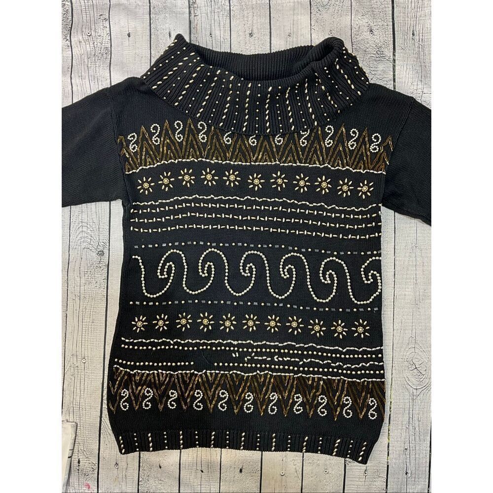 VINTAGE VICTORIA JONES Beaded Sweater